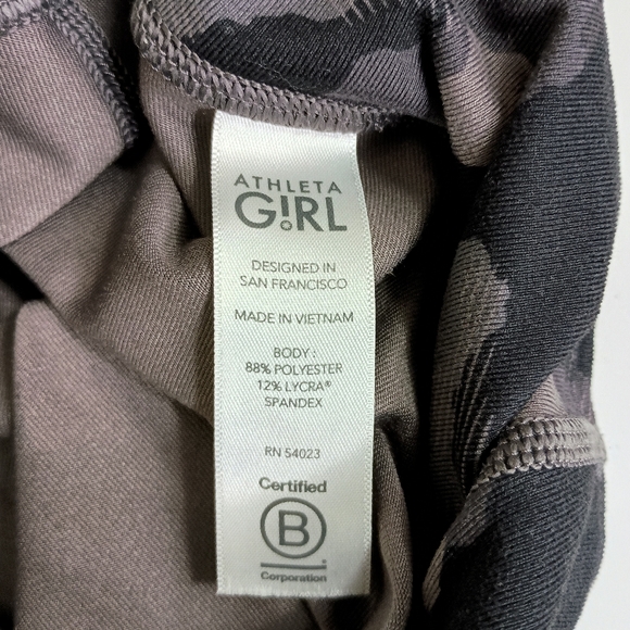 Athleta Girl Leopard Leggings Black Gray XL/14 Stretch Printed Chit Chat Tights - Picture 9 of 11